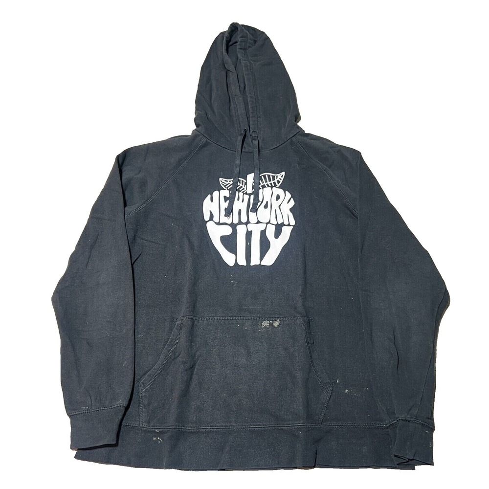The North Face Hoodie Womens Extra Large New York City  Black Travel Retro‎